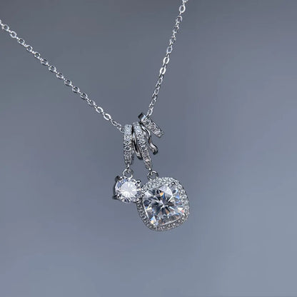 MuShan Luxury Jewelry 925 Sterling Silver Necklace Collar Brilliant Moissanite Girls Best Mom Platinum Plated MST Patent Collars
