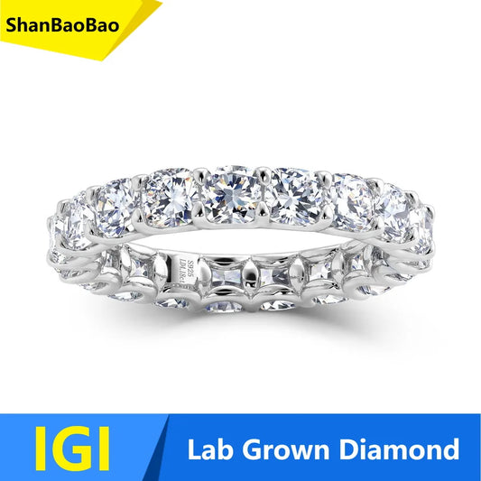 MUSHAN Custom Luxury Diamond Rings Jewelry IGI Certificated for Women 925 Sterling Silver Lab Grown Diamond Ring Band HPHT CVD