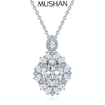 Joyería de la marca MuShan, cadena de cuerda de plata de ley 925, solitario de moissanita, regalo de San Valentín para dama, chapado en oro de 18 quilates, patente MST