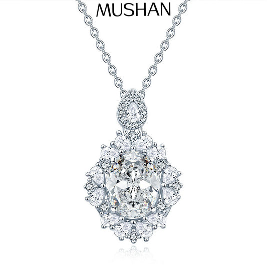 MuShan Brand Jewelry 925 Sterling Silver Chain Rope Moissanite Solitaire Valentine for Ladies 18K Gold Plated MST Patent
