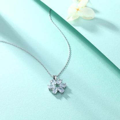 Collar de plata de ley 925 de MuShan Luxury Jewelry con circonita 5A, cruz de promesa para niñas, colgante de joyería premium bañado en rodio