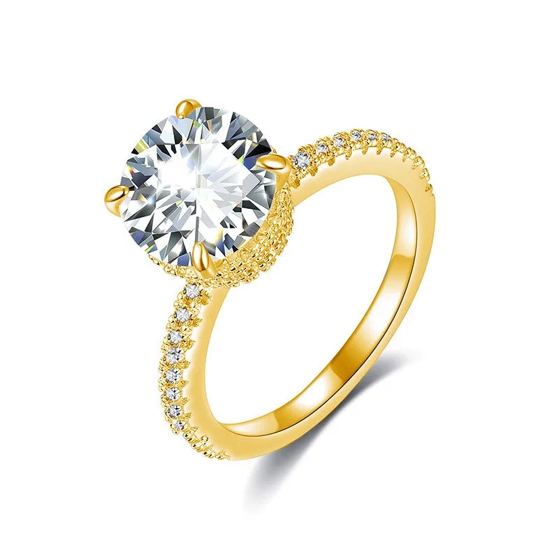 Anillo de banda de plata de ley 925 de lujo MUSHAN para mujer, diamante de moissanita con certificado GRA, esmeralda, color D, joyería fina