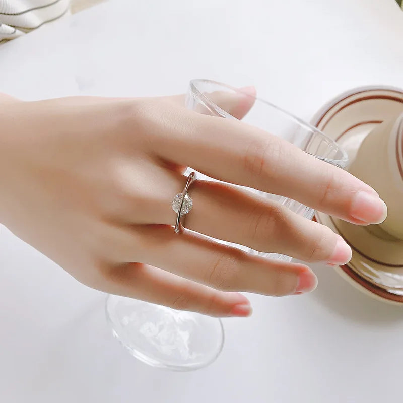 MuShan Designer Jewelry 925 Sterling Silver Ring VVS Moissanite Vintage Ring for Sister 18K Gold Plated MST Patent Fine Rings