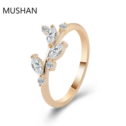 MUSHAN Luxury Custom 14K 18K Gold Rings Band Jewelry With Moissanite Diamond Lab Grown Gemstones Diamond Wedding Ring For Women
