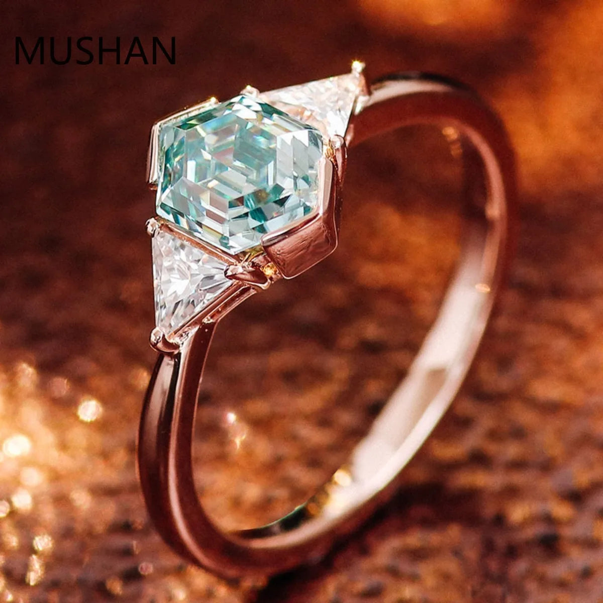 MUSHAN Luxury Custom 14K 18K Gold Rings Band Jewelry With Moissanite Diamond Lab Grown Gemstones Diamond Wedding Ring For Women