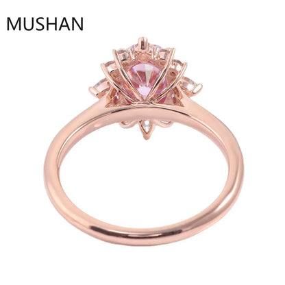 MUSHAN Luxury Custom 14K 18K Gold Rings Band Jewelry With Moissanite Diamond Lab Grown Gemstones Diamond Wedding Ring For Women