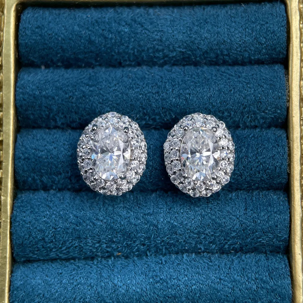 Joyas de la marca MuShan, aretes de plata de ley 925 con moissanita de 3 quilates, diseño geométrico para ocasiones especiales, chapado en oro real de 18K, patente MST
