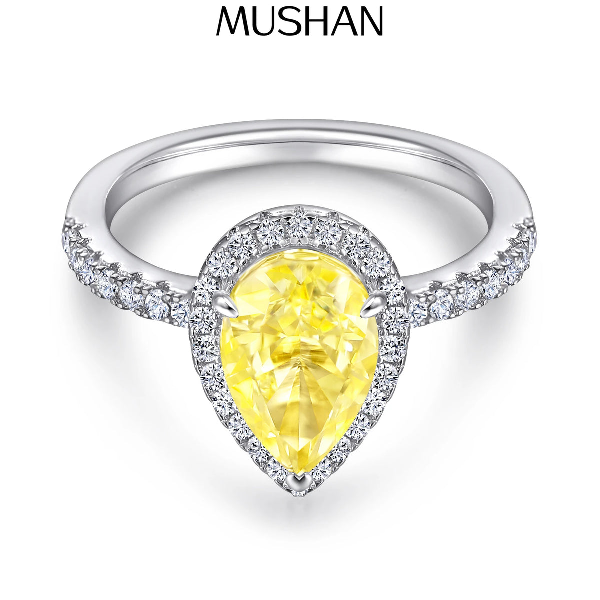 MuShan Jewelry 925 Sterling Silver Ring Wedding Band High Carbon Diamond Party Cocktail Daughter Gift Women Rings Fine Jewelry