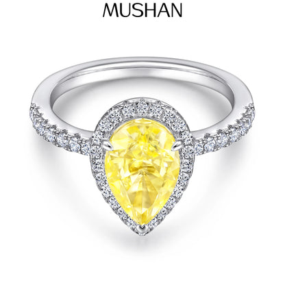 MuShan Jewelry 925 Sterling Silver Ring Wedding Band High Carbon Diamond Party Cocktail Daughter Gift Women Rings Fine Jewelry