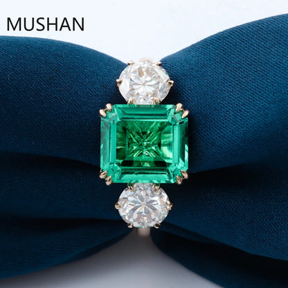 MUSHAN Luxury Custom 14K 18K Gold Rings Band Jewelry With Moissanite Diamond Lab Grown Gemstones Diamond Wedding Ring For Women