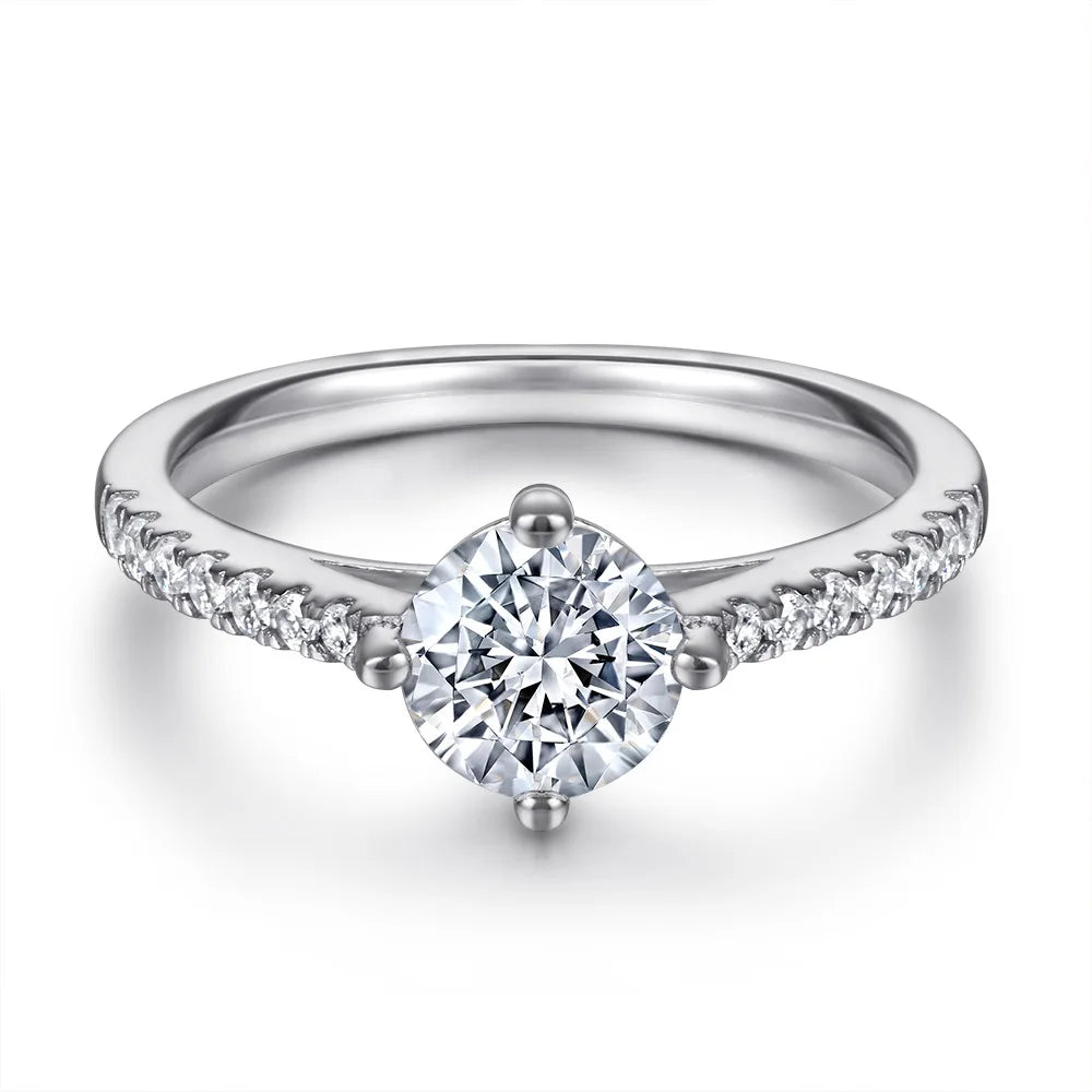 MuShan Jewelry 925 Sterling Silver Rings Bands Engagement Ring 7A Cubic Zirconia  Women Timeless Anniversary  Women Gift