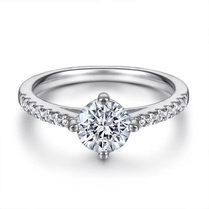 MuShan Jewelry 925 Sterling Silver Rings Bands Engagement Ring 7A Cubic Zirconia  Women Timeless Anniversary  Women Gift