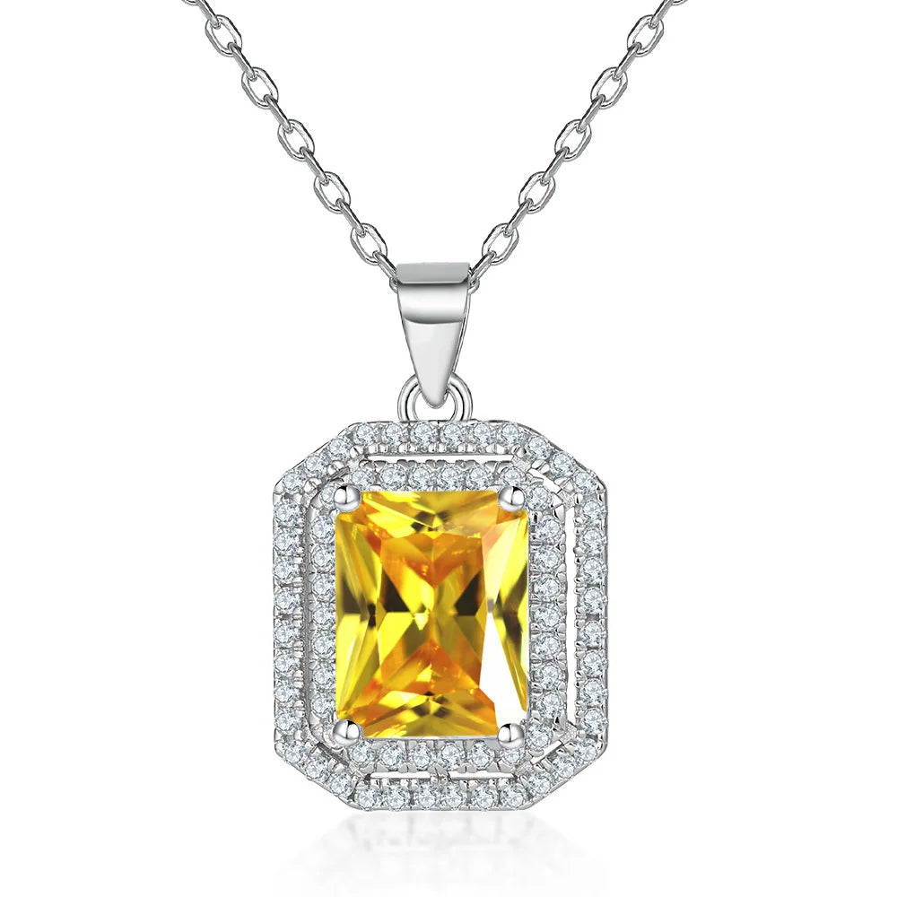 Collar de plata de ley 925 marca MuShan, colgante de joyería premium para mujer con circonita de grado 7A, diseño halo, bañado en oro real para el día a día.