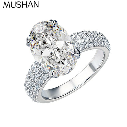 Anillo de compromiso de plata de ley 925 MuShan Jewelry con diamante de carbono de alta calidad, regalo de cumpleaños, joyería elegante, anillos para mujer, joyería fina