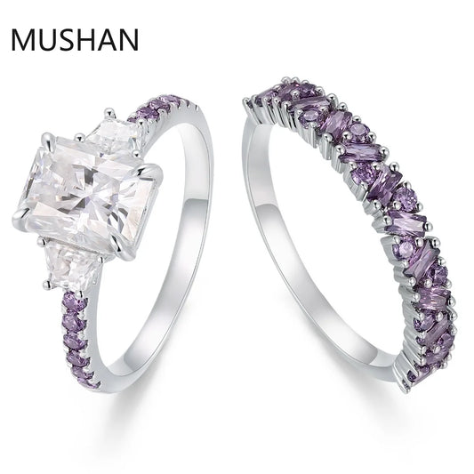 MUSHAN Luxury Custom 14K 18K Gold Rings Band Jewelry With Moissanite Diamond Lab Grown Gemstones Diamond Wedding Ring For Women