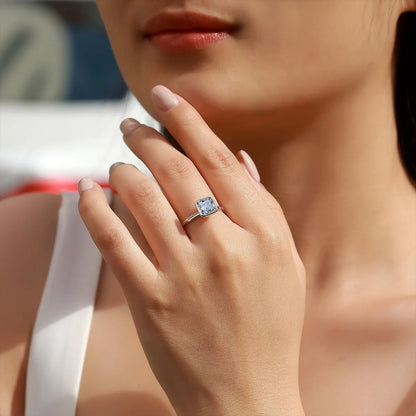 MUSHAN Luxury Jewelry 925 Sterling Silver Ring Band Women GRA 2.5ct Moissanite Diamond Emerald D Color Rings Fine Jewelry
