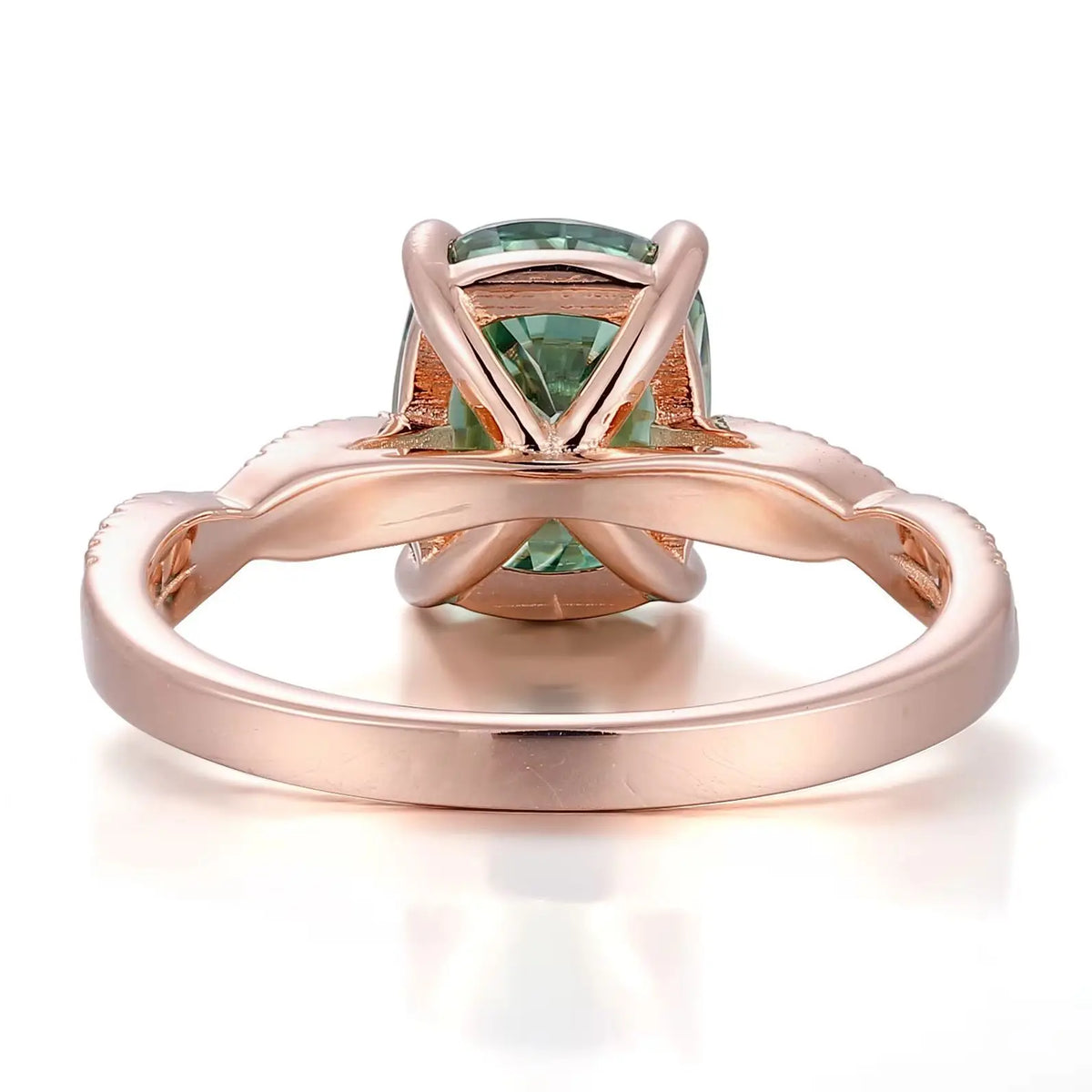 MUSHAN Custom Jewelry 10k 14k 18k Gold 925 Silver Ring 2ct Green Rare Moissanite Diamond Wedding Rings Women 18K Gold Jewelry