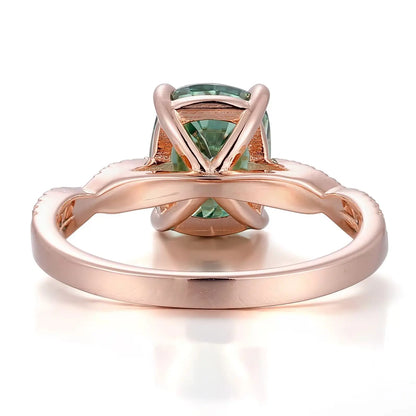 MUSHAN Custom Jewelry 10k 14k 18k Gold 925 Silver Ring 2ct Green Rare Moissanite Diamond Wedding Rings Women 18K Gold Jewelry
