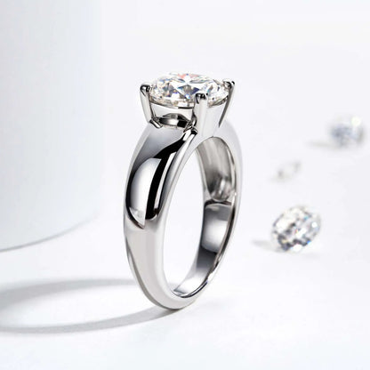 Bague MuShan en argent sterling 925 avec moissanite VVS, bague glamour pour femme, plaquée or 18 carats, brevet MST, bijoux fins certifiés GRA