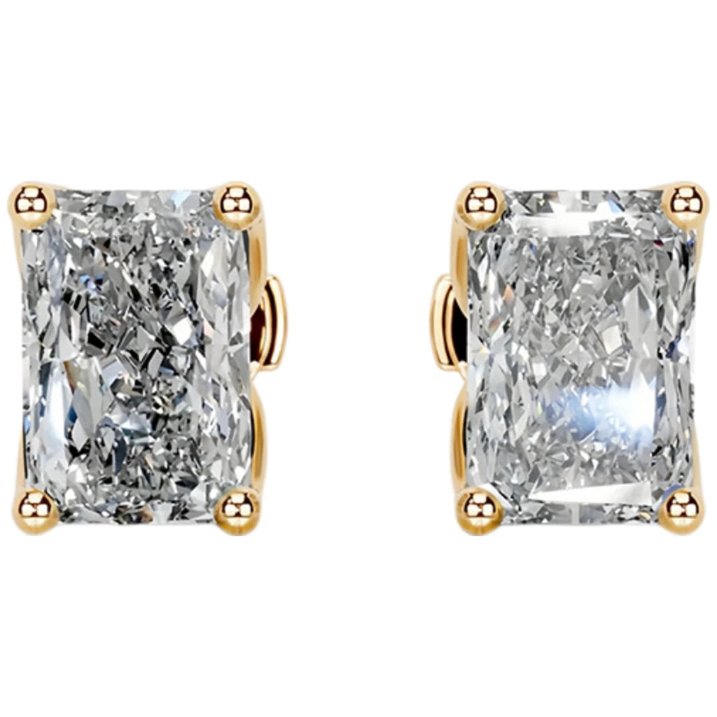 MUSHAN Custom Jewelry 18k Gold Stud Earrings 2ct Diamond 2 carats Lab Grown Diamonds Earrings Ear Pin IGI Certificated Jewelry