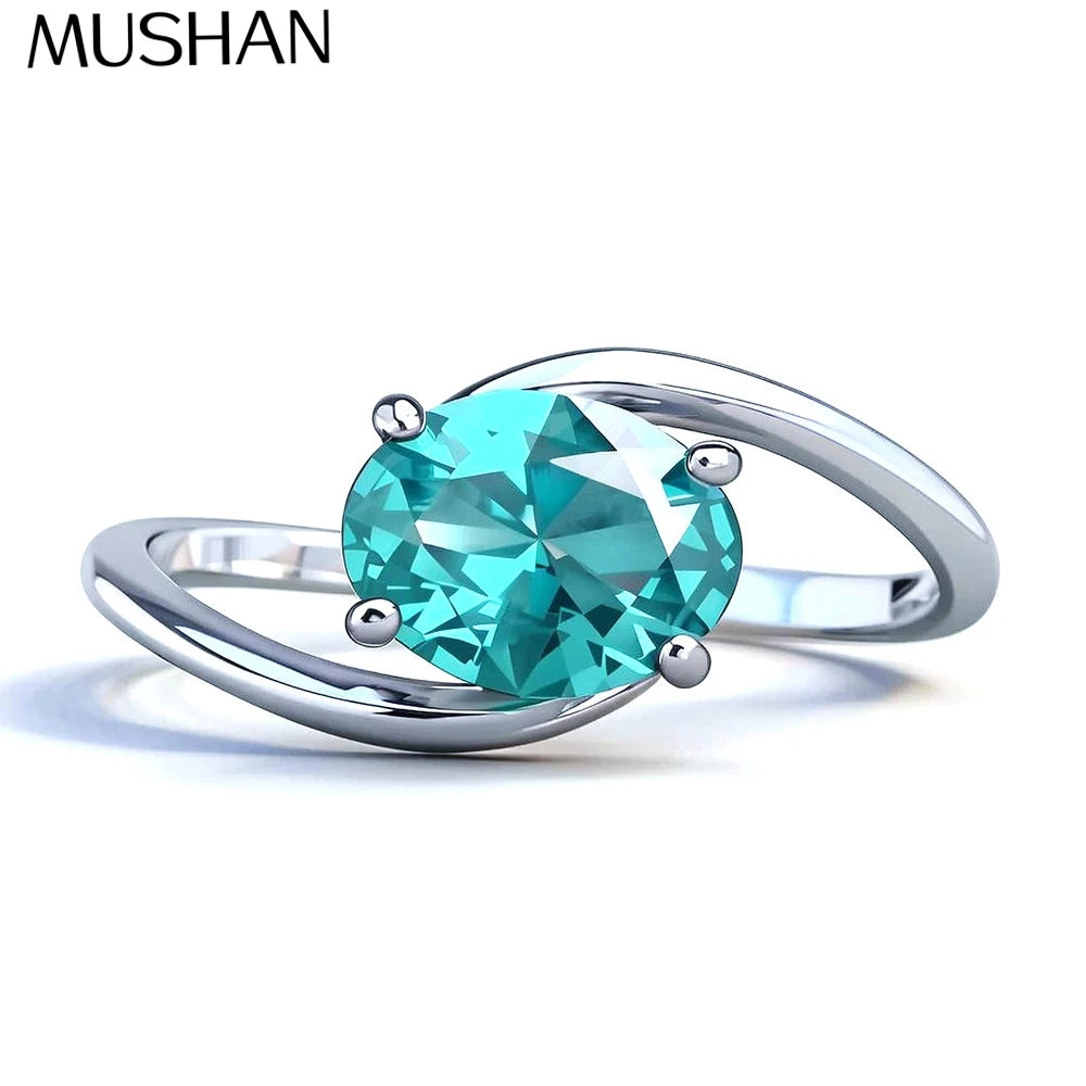 MuShan Jewelry 925 Sterling Silver Ring Wedding Band High Carbon Diamond Cocktail Party Timeless Style Women Rings Fine Jewelry