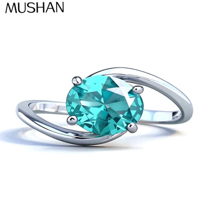 MuShan Jewelry 925 Sterling Silver Ring Wedding Band High Carbon Diamond Cocktail Party Timeless Style Women Rings Fine Jewelry