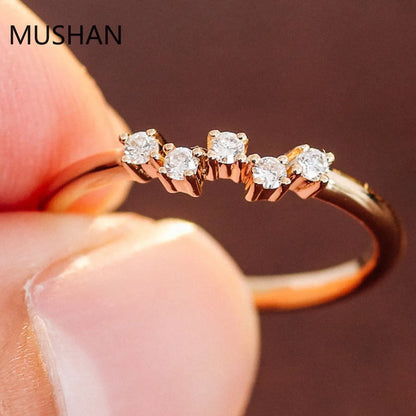 MUSHAN Luxury Custom 14K 18K Gold Rings Band Jewelry With Moissanite Diamond Lab Grown Gemstones Diamond Wedding Ring For Women