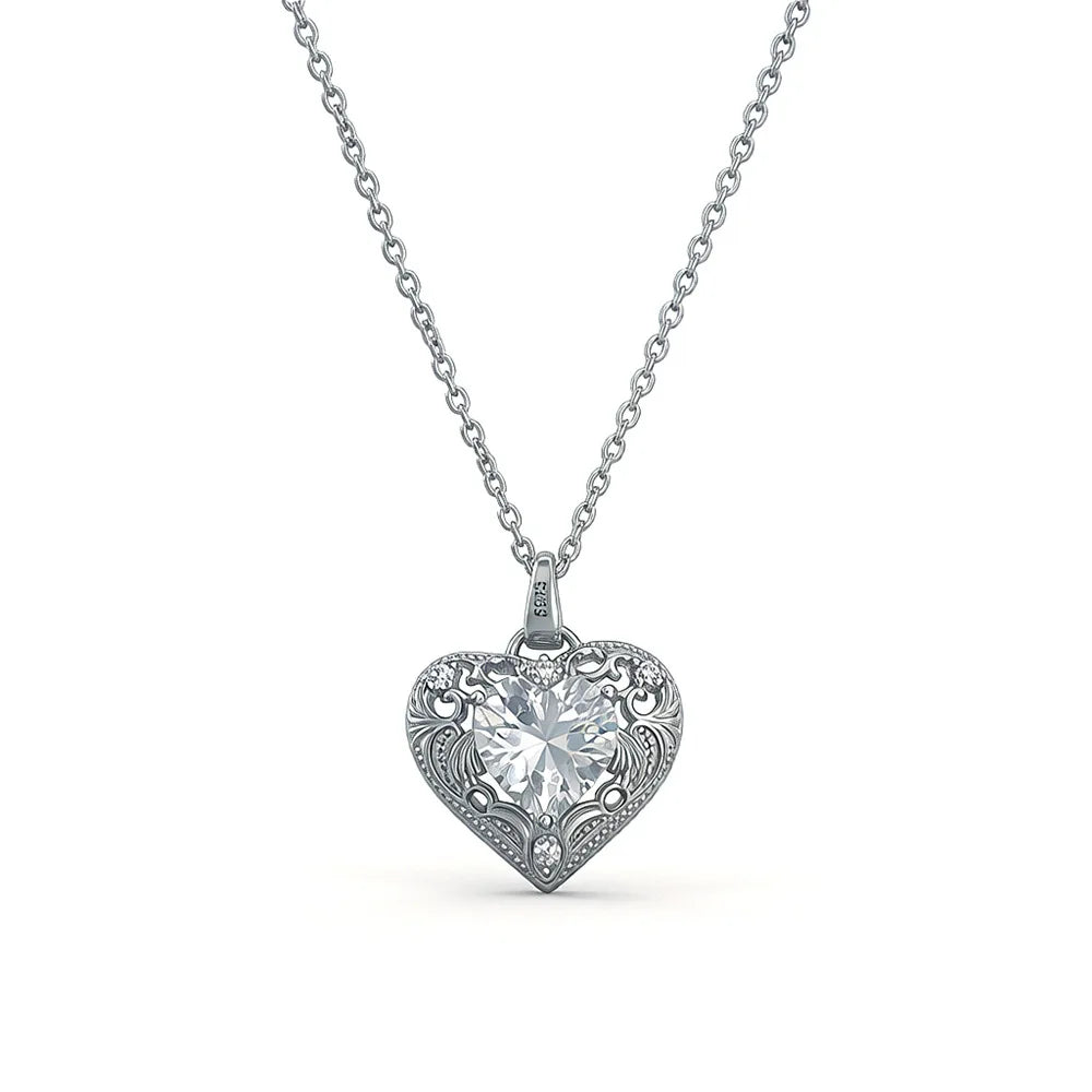 MuShan Designer Jewelry 925 Sterling Silver 24IN Necklace 2CT Moissanite Party Chic for Fiancee 18K Rose Gold Plated MST Patent