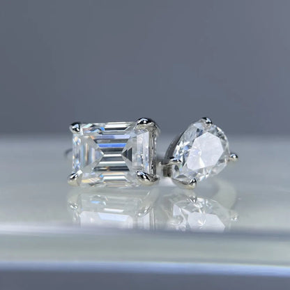 Anillo de mujer MUSHAN Luxury Jewelry en plata de ley 925, diamante de moissanita con certificado GRA, color D, esmeralda, joyería fina