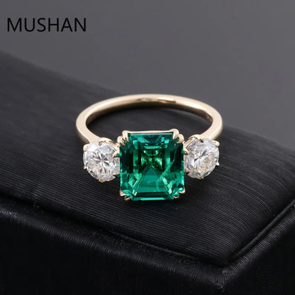 MUSHAN Luxury Custom 14K 18K Gold Rings Band Jewelry With Moissanite Diamond Lab Grown Gemstones Diamond Wedding Ring For Women