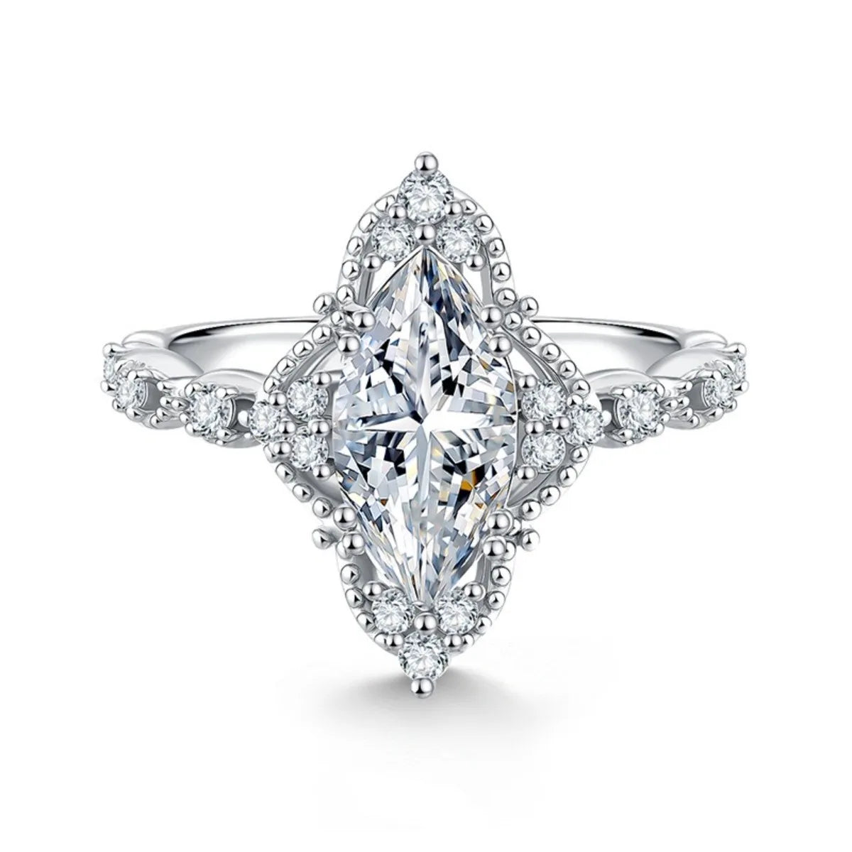 Bague MUSHAN Luxury Jewelry en argent sterling 925 pour femme, diamant moissanite taille émeraude certifié GRA, couleur D, joaillerie fine