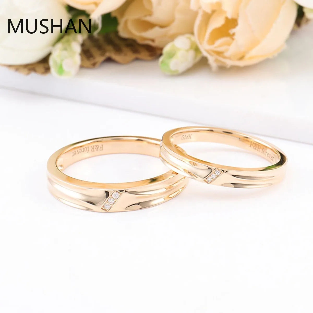 MUSHAN Luxury Custom 14K 18K Gold Rings Band Jewelry With Moissanite Diamond Lab Grown Gemstones Diamond Wedding Ring For Women