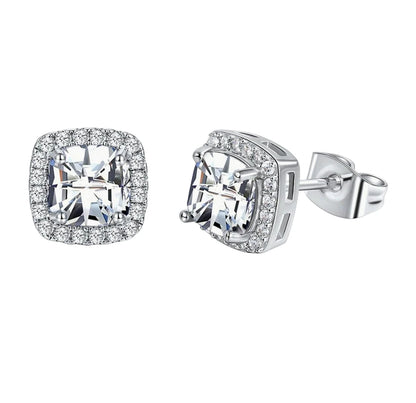 MS Luxury Jewelry 925 Sterling Silver Stud Earrings For Women Gemstones 7A Cubic Zirconia Ear Pin Earrings Stud Fine Jewelry