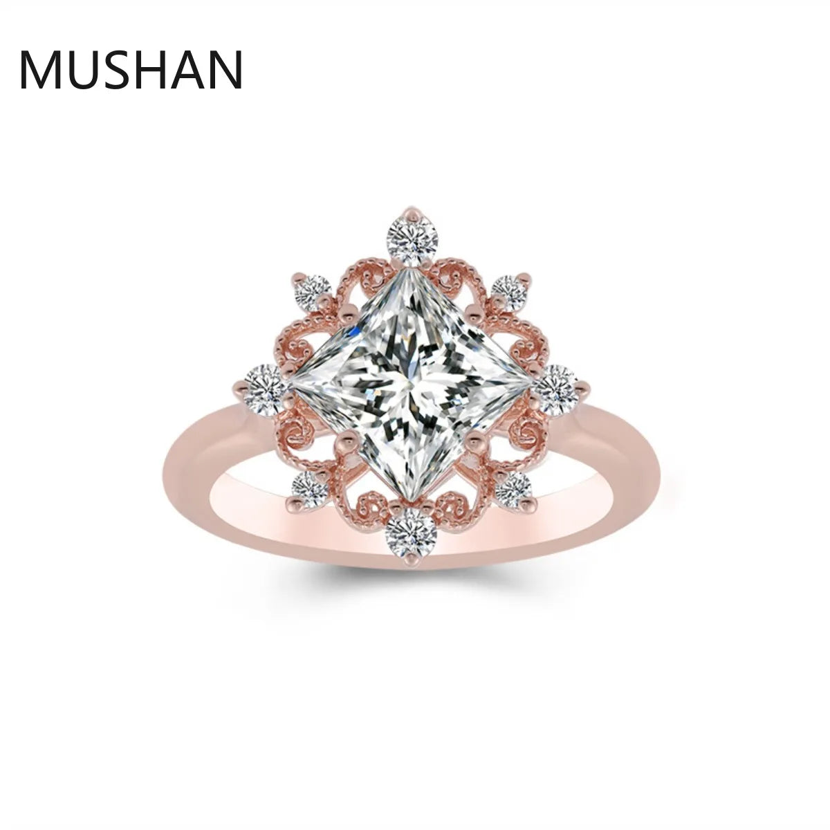 MUSHAN Luxury Custom 14K 18K Gold Rings Band Jewelry With Moissanite Diamond Lab Grown Gemstones Diamond Wedding Ring For Women