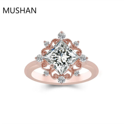 MUSHAN Luxury Custom 14K 18K Gold Rings Band Jewelry With Moissanite Diamond Lab Grown Gemstones Diamond Wedding Ring For Women
