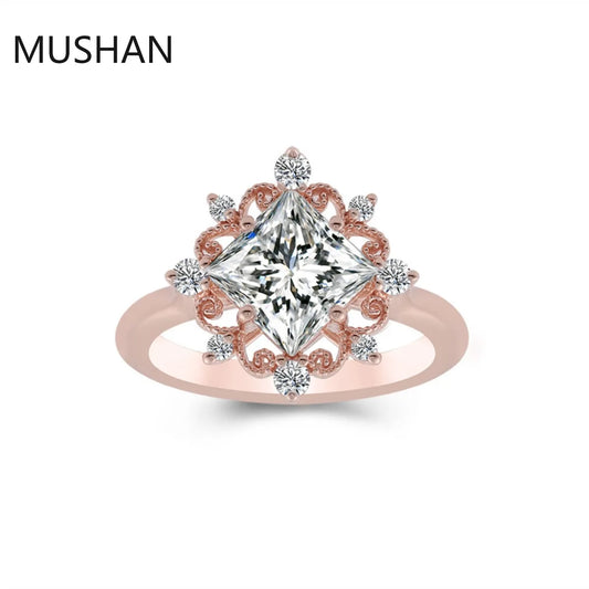 MUSHAN Luxury Custom 14K 18K Gold Rings Band Jewelry With Moissanite Diamond Lab Grown Gemstones Diamond Wedding Ring For Women