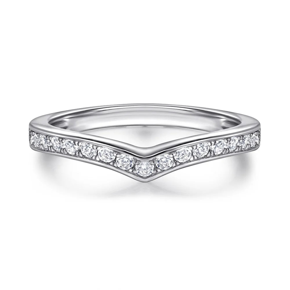 MuShan Jewelry 925 Sterling Silver Ring Wedding Band High Carbon Diamond Wedding Bridal Bridal Jewelry Women Rings Fine Jewelry