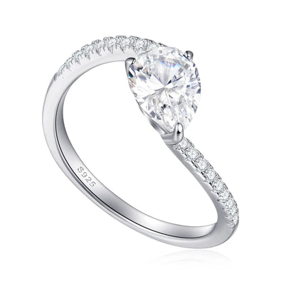 MuShan Designer Jewelry 925 Sterling Silver Ring Cubic Zirconia 5A Triangle Daytime Ladies Rhodium Plated Fine Jewelry Rings