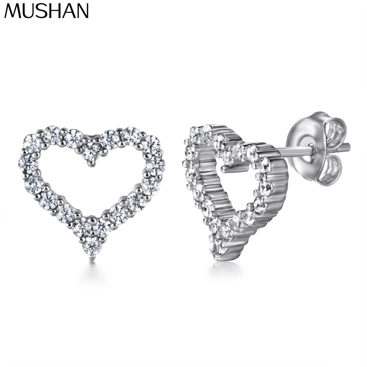 MuShan Jewelry 925 Sterling Silver Stud Earrings Dangle HCD Gemstones Mother Day Gift Minimalist Women Earring Fine Jewelry