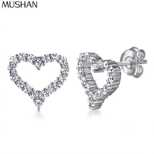MuShan Jewelry 925 Sterling Silver Stud Earrings Dangle HCD Gemstones Mother Day Gift Minimalist Women Earring Fine Jewelry