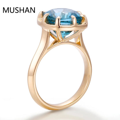 MUSHAN Luxury Custom Lab Grown Paraiba Gemstones Rings Ruby Band For Women Luxury 14K 18K Gold Ring Jewelry GRC Certificated