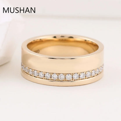 MUSHAN Luxury Custom 14K 18K Gold Rings Band Jewelry With Moissanite Diamond Lab Grown Gemstones Diamond Wedding Ring For Women