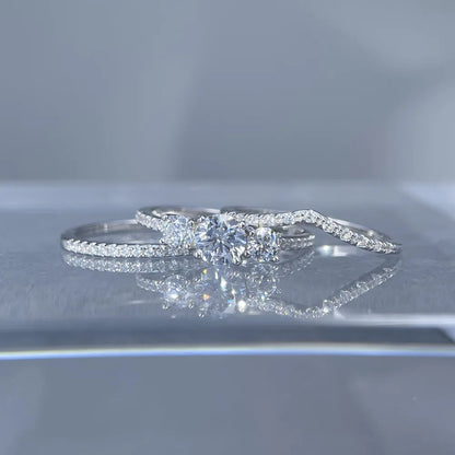 MuShan Jewelry 925 Sterling Silver Ring Wedding Band High Carbon Diamond Wedding Bridal Romantic Style Women Rings Fine Jewelry