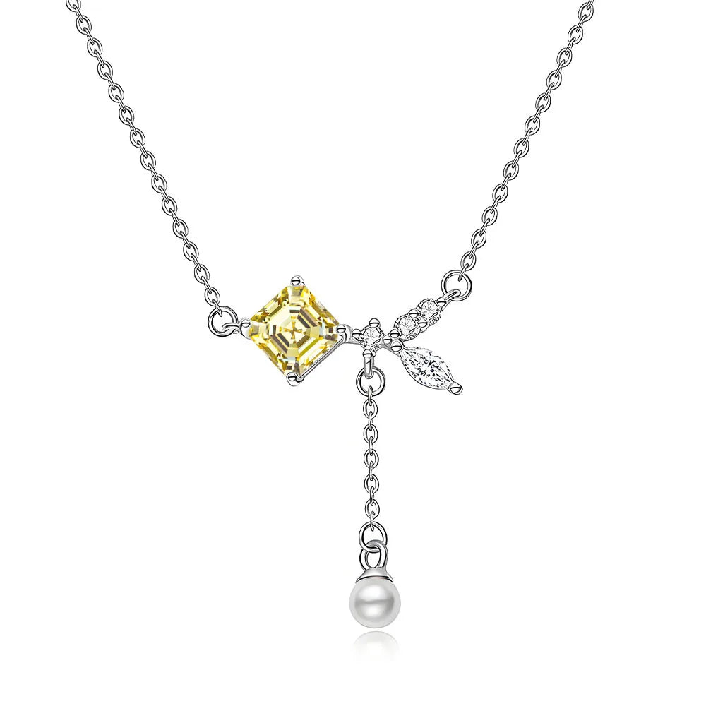 MuShan Jewelry 925 Sterling Silver Necklace Pendant Chain HCD Gemstones Vintage Style Best Friend Gift Women Necklaces Jewelry