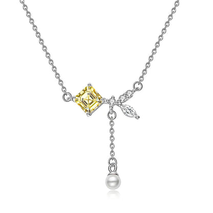 MuShan Jewelry 925 Sterling Silver Necklace Pendant Chain HCD Gemstones Vintage Style Best Friend Gift Women Necklaces Jewelry