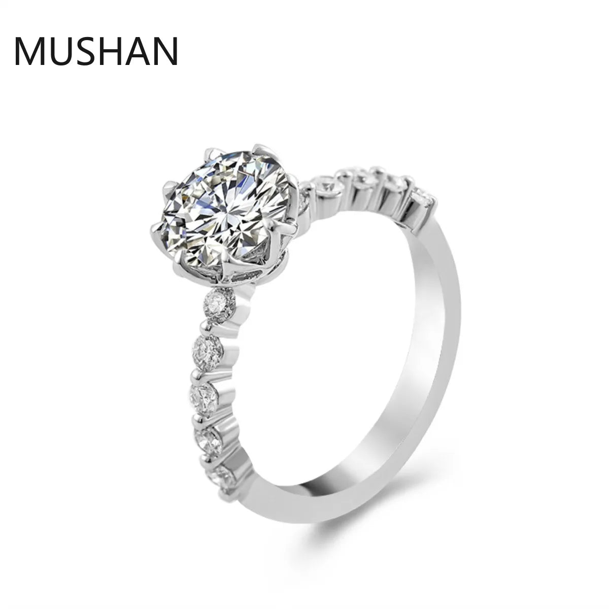 MUSHAN Luxury Custom 14K 18K Gold Rings Band Jewelry With Moissanite Diamond Lab Grown Gemstones Diamond Wedding Ring For Women