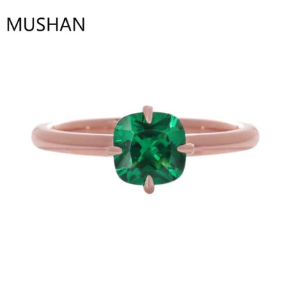 MUSHAN Anillo de boda de lujo personalizado para mujer, de oro de 14K o 18K, con diamantes de moissanita y piedras preciosas cultivadas en laboratorio.