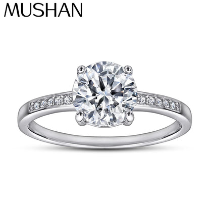 MuShan Jewelry 925 Sterling Silver Rings Bands Engagement Ring 5A Cubic Zirconia  Her Rings Bands Anniversary  Women Gift