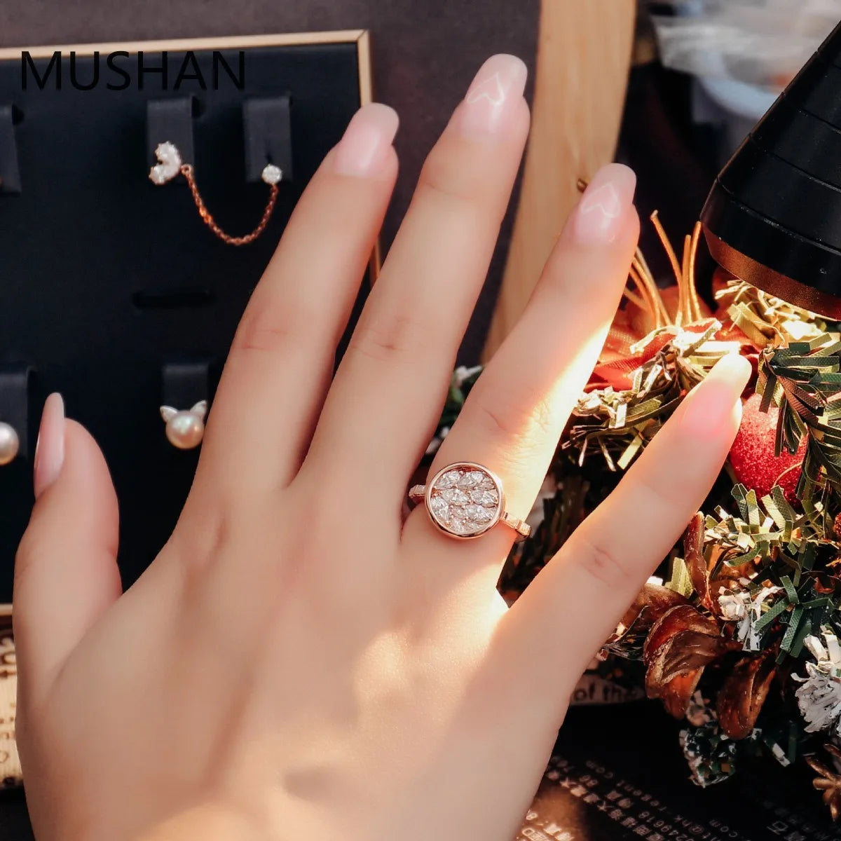 MUSHAN Luxury Custom 14K 18K Gold Rings Band Jewelry With Moissanite Diamond Lab Grown Gemstones Diamond Wedding Ring For Women