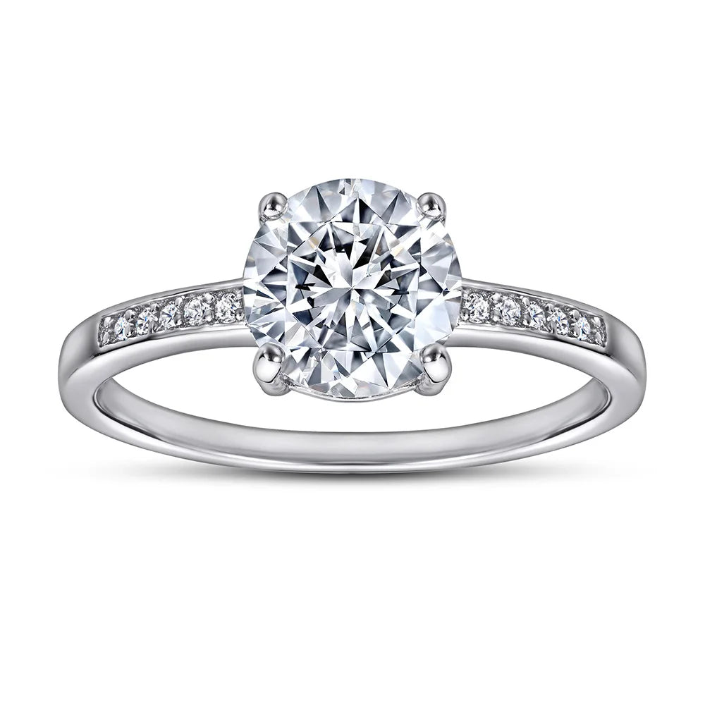 MuShan Jewelry 925 Sterling Silver Rings Bands Engagement Ring 5A Cubic Zirconia  Her Rings Bands Anniversary  Women Gift